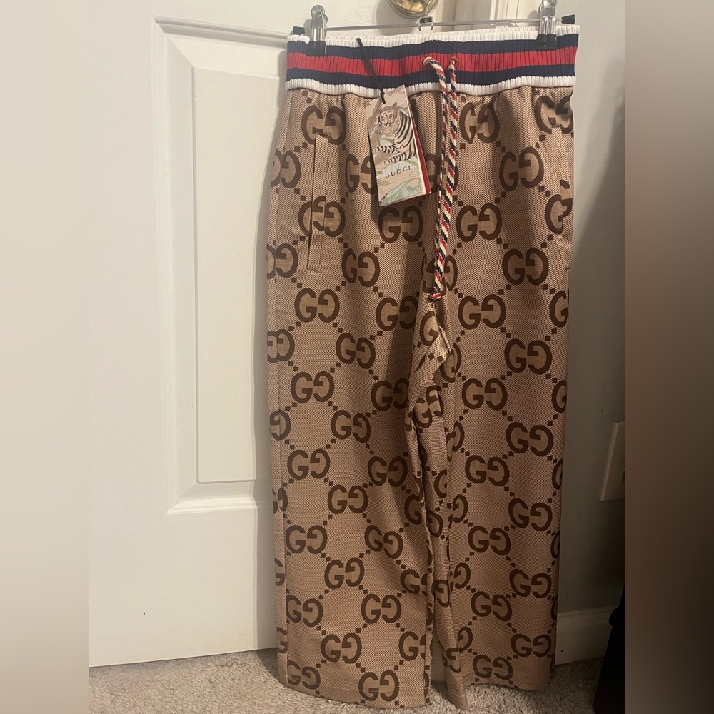 Original Gucci Brown Lunar New Year 'Gucci Tiger' Jumbo GGLounge Pants Authentic